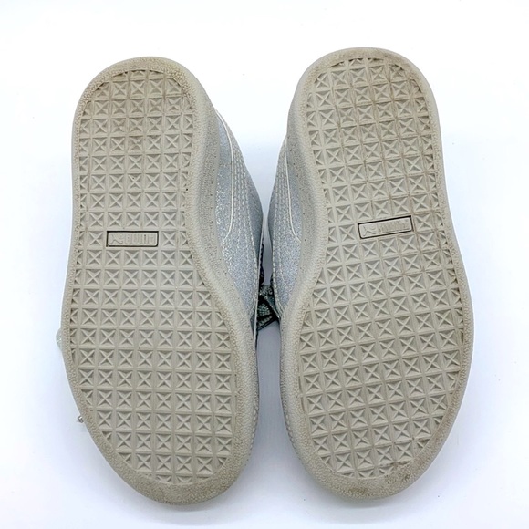 Puma Silver Glitter Basket Heart Sneakers - Picture 5 of 9